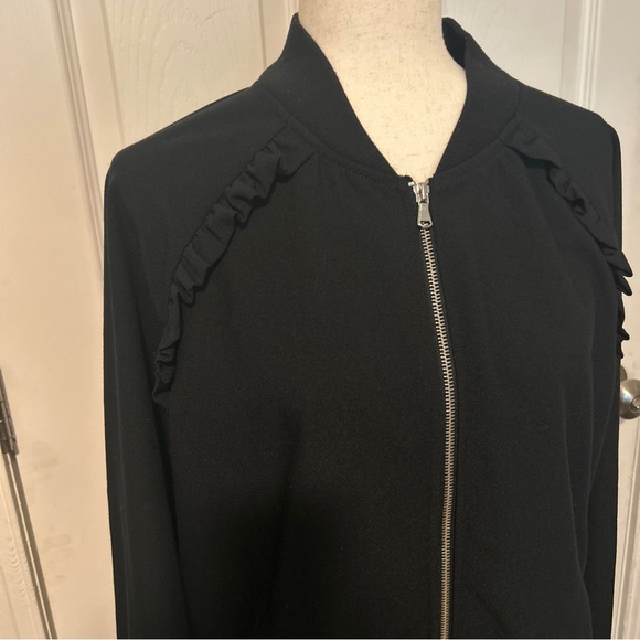A New Day black ruffle bomber style jacket blazer L - Picture 1 of 8